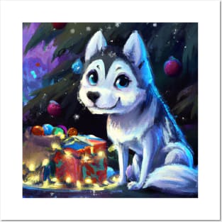 Cute Husky Drawing Posters and Art